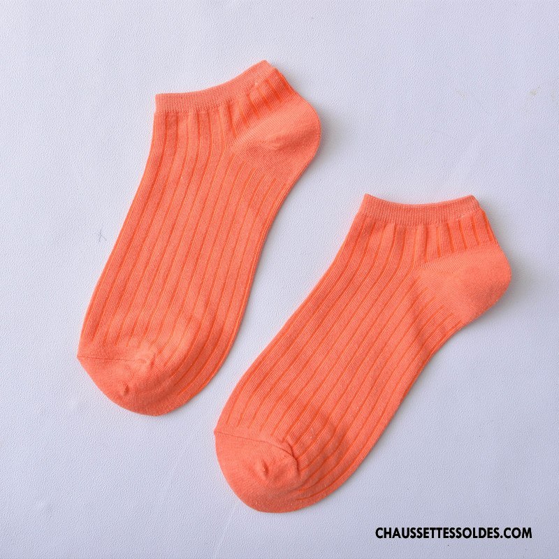 Chaussette Basse Femme Lovers Rayé Chaussette Courte Homme 100% Coton Nouvelles Arrivées Pure Rouge Clair