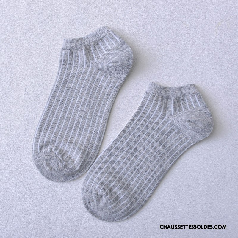 Chaussette Basse Femme Lovers Rayé Chaussette Courte Homme 100% Coton Nouvelles Arrivées Pure Rouge Clair