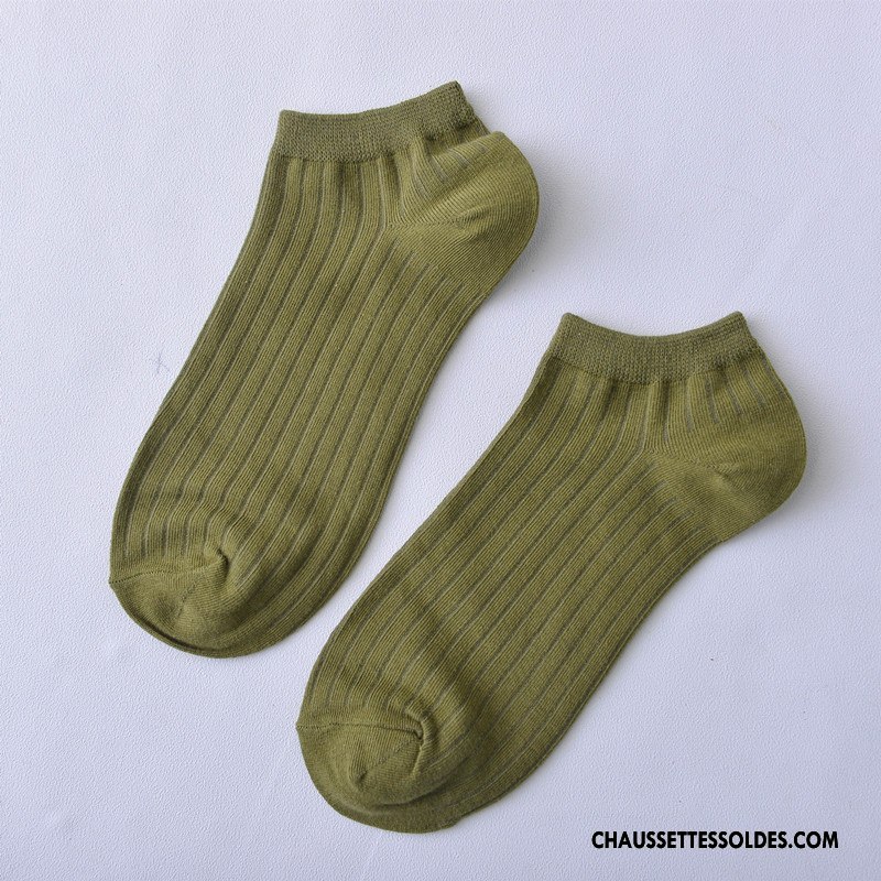 Chaussette Basse Femme Lovers Rayé Chaussette Courte Homme 100% Coton Nouvelles Arrivées Pure Rouge Clair