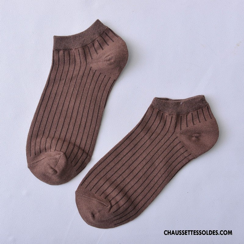 Chaussette Basse Femme Lovers Rayé Chaussette Courte Homme 100% Coton Nouvelles Arrivées Pure Rouge Clair