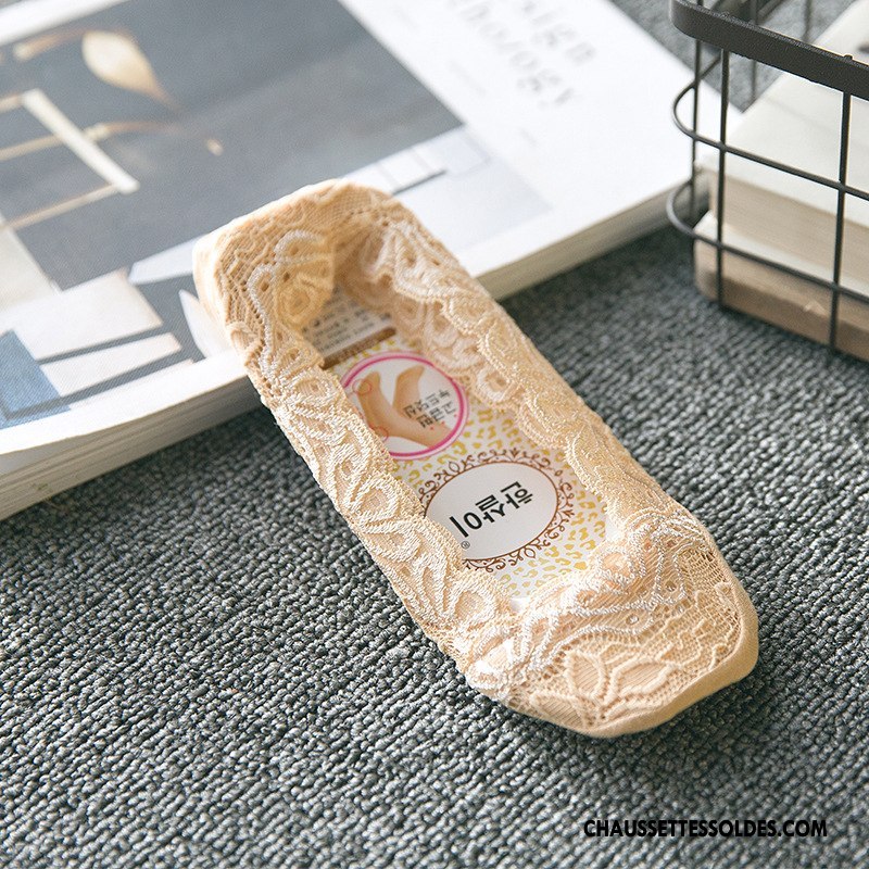 Chaussette Basse Femme Légère Chaussette Basse Coupée Le Nouveau Invisible Doux Antidérapant Rose Clair