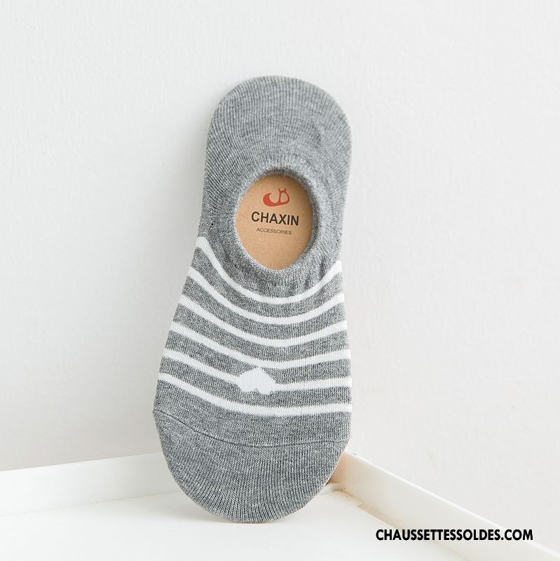 Chaussette Basse Femme Légère Respirant Nouvelles Arrivées Printemps Amour Élève Gris Clair