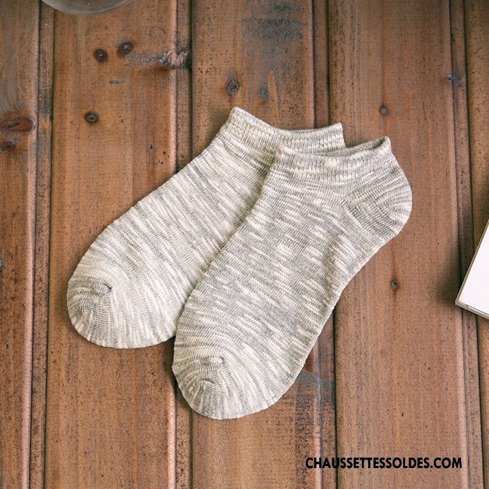 Chaussette Basse Femme Légère Simple 100% Coton Bambou Rayé Yarn Violet Clair