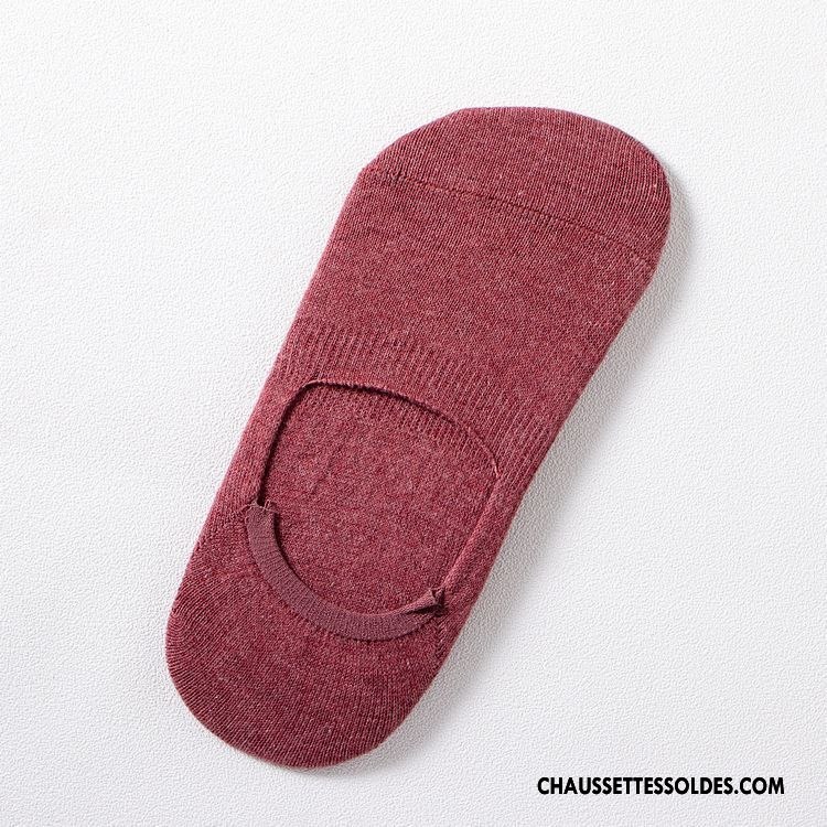 Chaussette Basse Femme Manuel Chaussettes En Coton Le Nouveau Anti-off Dame Chaussette Basse Coupée Bordeaux