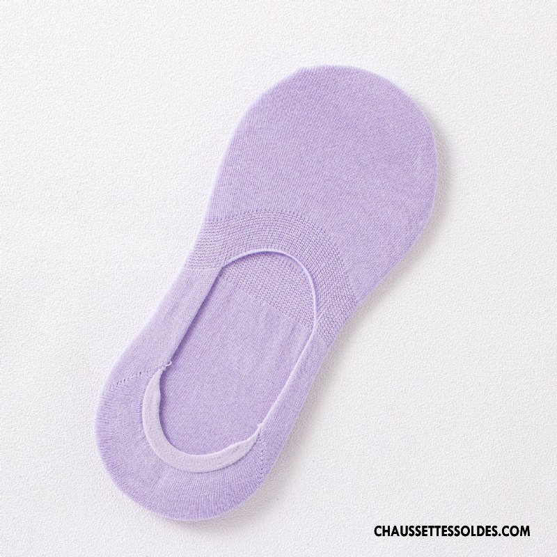 Chaussette Basse Femme Manuel Nouvelles Arrivées Dame 100% Coton Chaussette Basse Coupée Pure Violet Clair