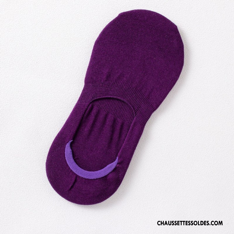Chaussette Basse Femme Manuel Nouvelles Arrivées Dame 100% Coton Chaussette Basse Coupée Pure Violet Clair