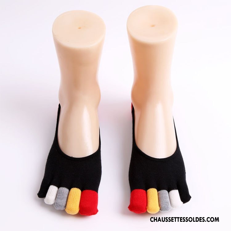 Chaussette Basse Femme Matelassé Casual Chaussette Basse Coupée Dame Cinq Doigts Le Nouveau Rose Coloré