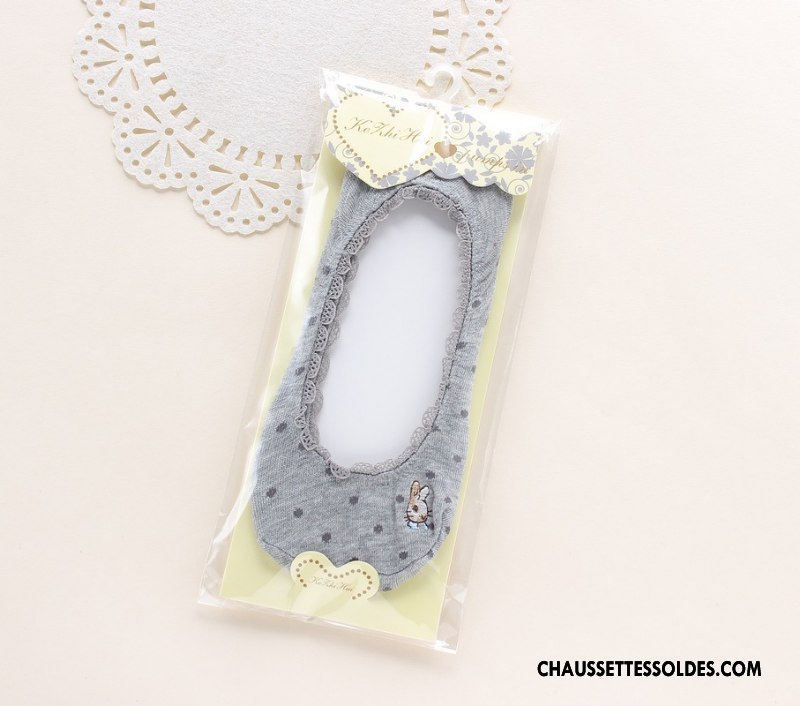 Chaussette Basse Femme Matelassé Dame Chaussette Basse Coupée Dessin Animé Été Charmant Rose Clair