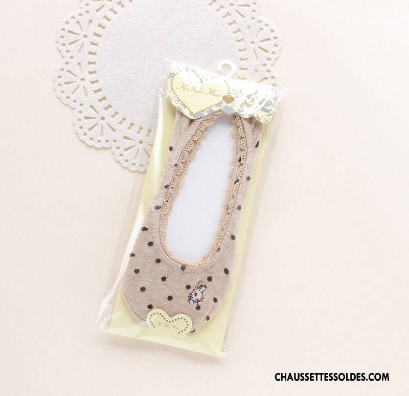 Chaussette Basse Femme Matelassé Dame Chaussette Basse Coupée Dessin Animé Été Charmant Rose Clair
