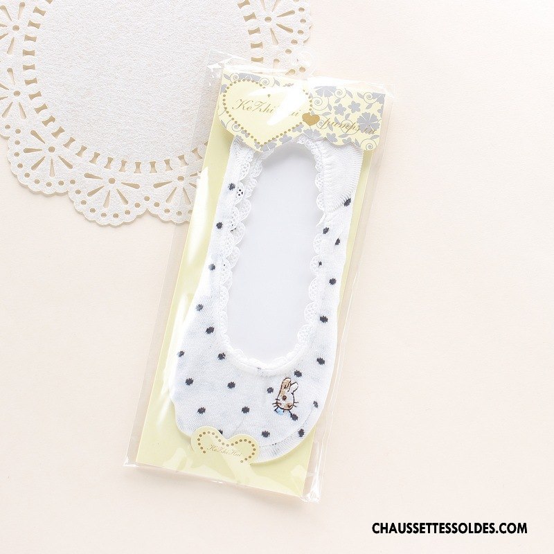 Chaussette Basse Femme Matelassé Dame Chaussette Basse Coupée Dessin Animé Été Charmant Rose Clair