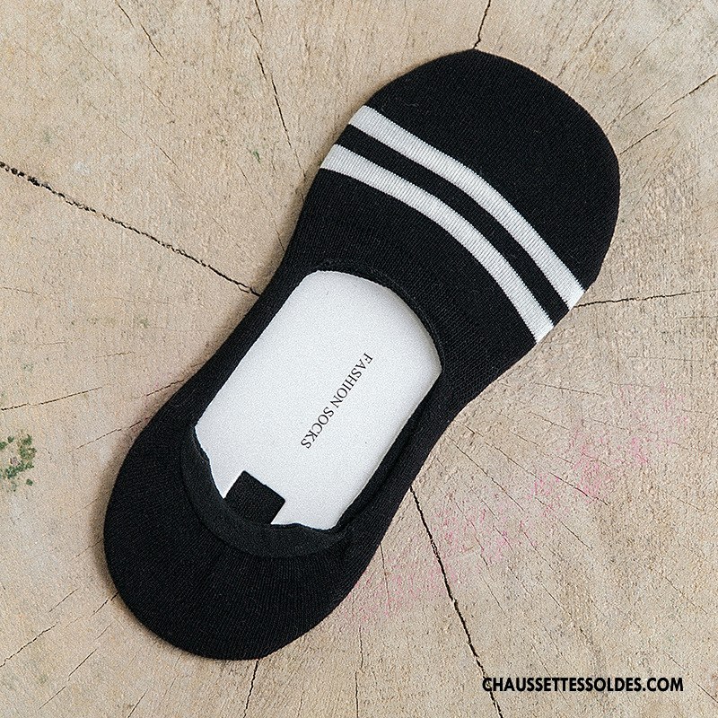 Chaussette Basse Femme Matelassé Invisible Chaussette Basse Coupée Coton Bio Noir Clair