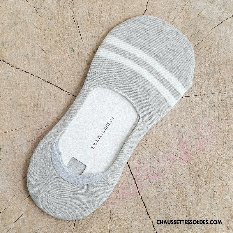 Chaussette Basse Femme Matelassé Invisible Chaussette Basse Coupée Coton Bio Noir Clair