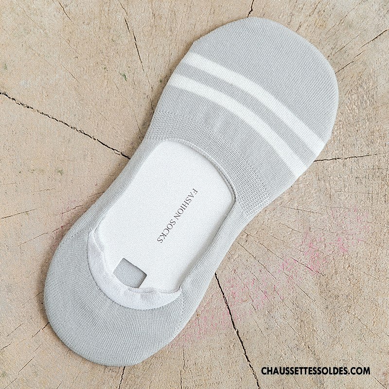Chaussette Basse Femme Matelassé Invisible Chaussette Basse Coupée Coton Bio Noir Clair
