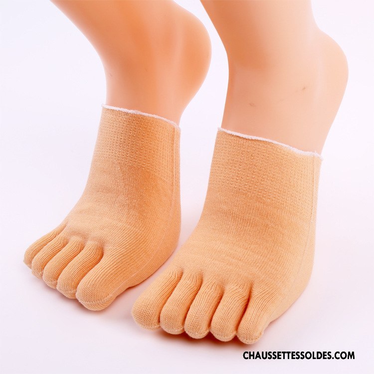 Chaussette Basse Femme Matelassé Invisible Confortable Été Ouverture Du Pied Longue Rose