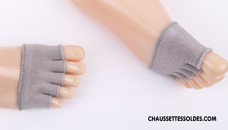 Chaussette Basse Femme Milieu Ultra-court Chaussettes En Coton Courte Ouverture Du Pied Cinq Doigts Rose