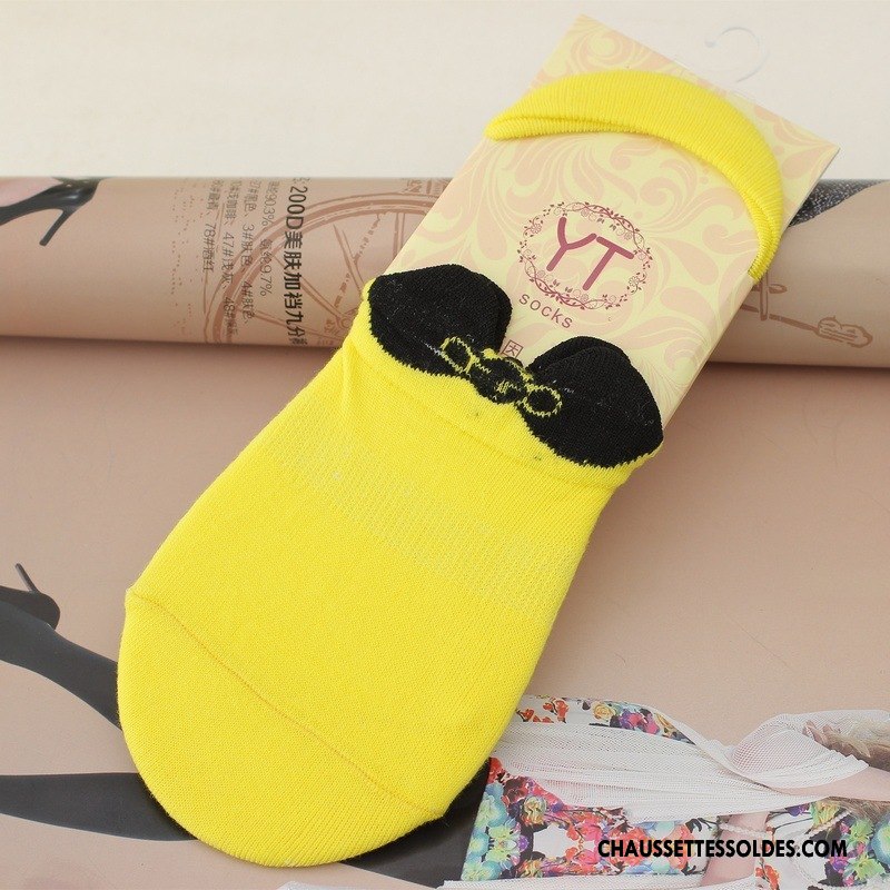 Chaussette Basse Femme Mocassin Anti-off Dimensionnel Antidérapant Chaussette Basse Coupée Papillon
