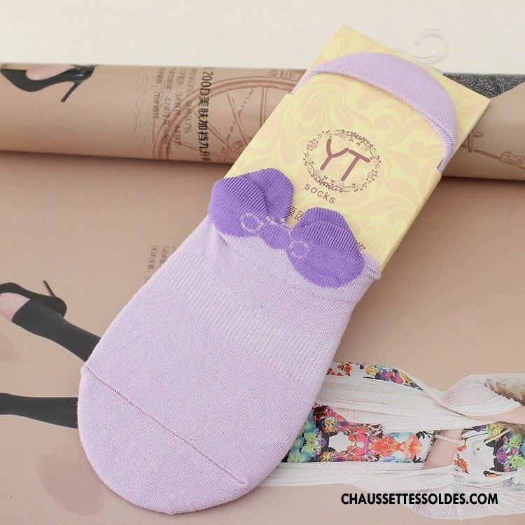 Chaussette Basse Femme Mocassin Anti-off Dimensionnel Antidérapant Chaussette Basse Coupée Papillon