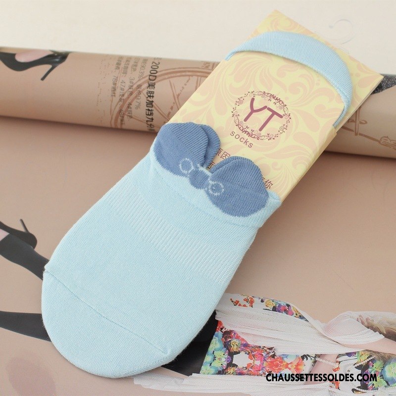 Chaussette Basse Femme Mocassin Anti-off Dimensionnel Antidérapant Chaussette Basse Coupée Papillon