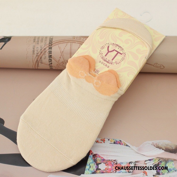 Chaussette Basse Femme Mocassin Anti-off Dimensionnel Antidérapant Chaussette Basse Coupée Papillon