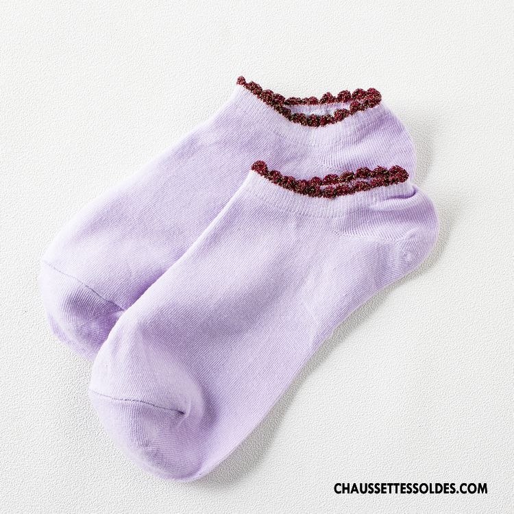 Chaussette Basse Femme Mode Chaussette Courte Printemps Bulle Été Chaussette Basse Coupée Jaune Or Argent Clair