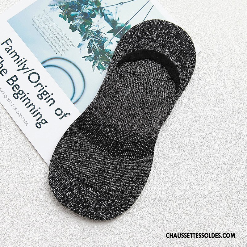 Chaussette Basse Femme Mode Printemps Respirant Chaussettes En Coton Le Nouveau Été Pure Argent Gris