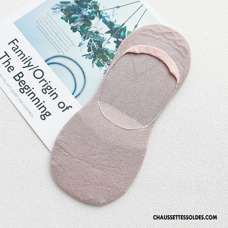 Chaussette Basse Femme Mode Printemps Respirant Chaussettes En Coton Le Nouveau Été Pure Argent Gris