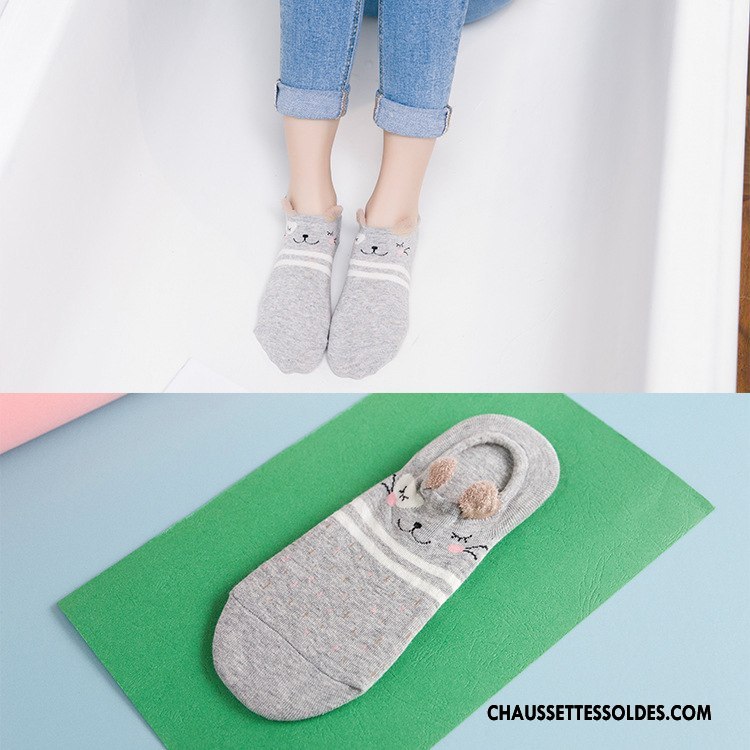 Chaussette Basse Femme Nouvelles Arrivées Personnalité Printemps 100% Coton Chaussette Courte Chaussette Basse Coupée Bleu Clair