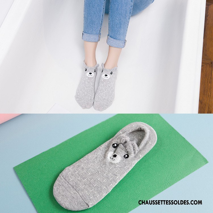 Chaussette Basse Femme Nouvelles Arrivées Personnalité Printemps 100% Coton Chaussette Courte Chaussette Basse Coupée Bleu Clair