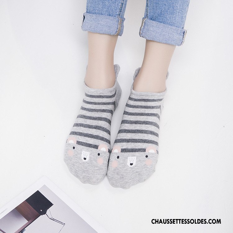 Chaussette Basse Femme Nouvelles Arrivées Personnalité Printemps 100% Coton Chaussette Courte Chaussette Basse Coupée Bleu Clair