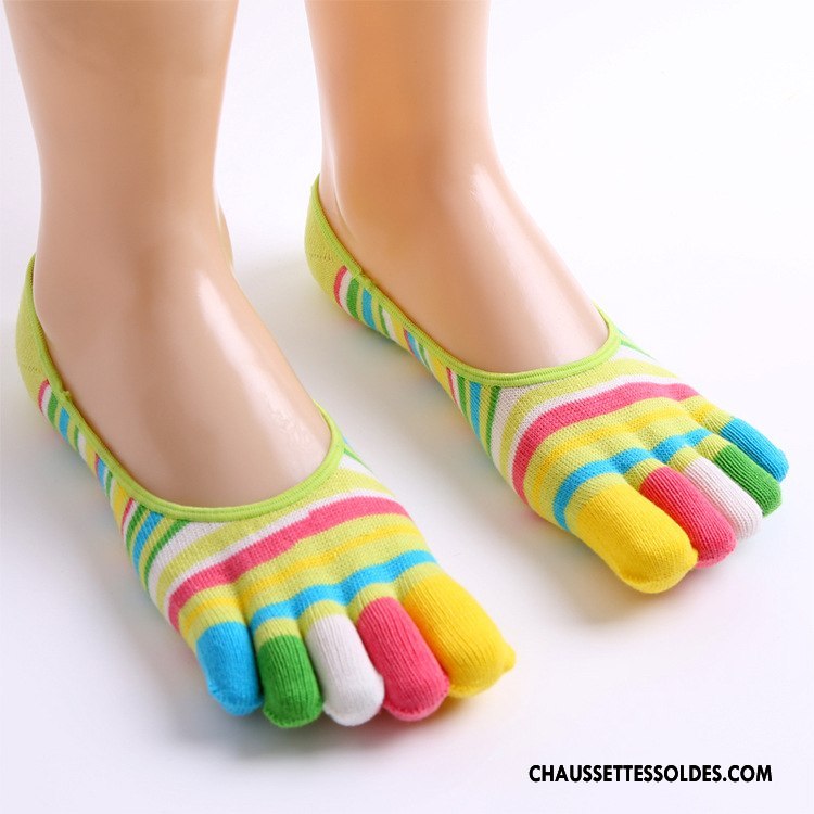 Chaussette Basse Femme Orange Chaussette Basse Coupée Doigt De Pied Matelassé Invisible Silicone Coloré Rouge