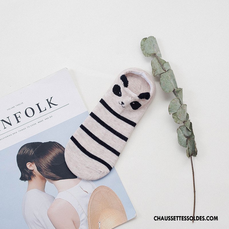 Chaussette Basse Femme Petit Chaussette Basse Coupée Dessin Animé Chaussette Courte Animal Invisible Rose Clair