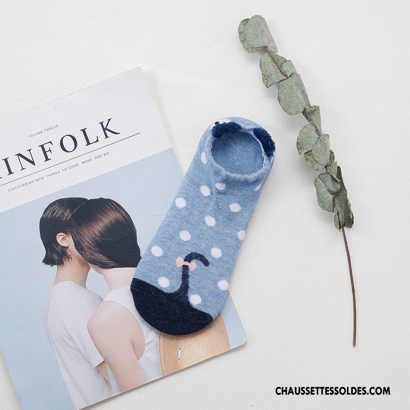 Chaussette Basse Femme Petit Chaussette Basse Coupée Dessin Animé Chaussette Courte Animal Invisible Rose Clair