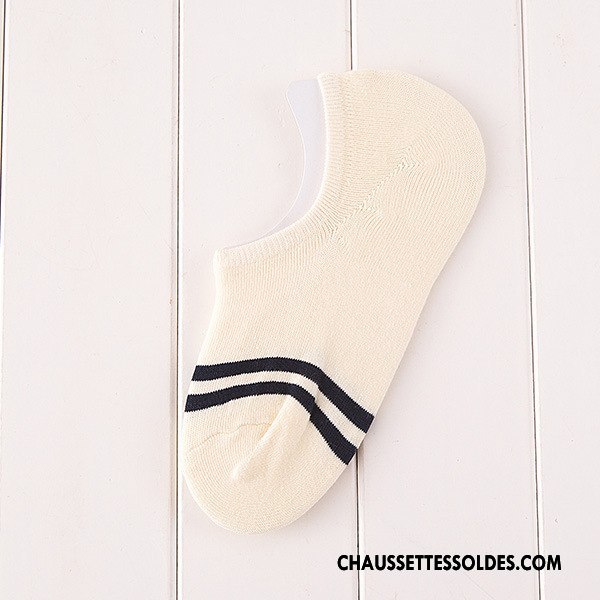 Chaussette Basse Femme Printemps Dame Rayé Mouvement Invisible Le Nouveau Noir