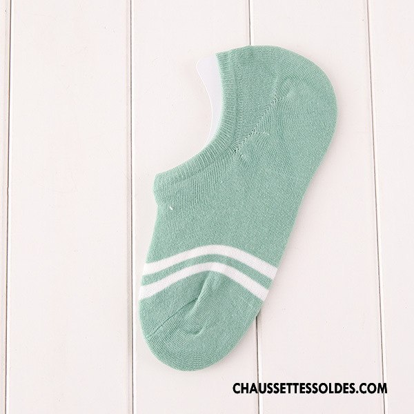 Chaussette Basse Femme Printemps Dame Rayé Mouvement Invisible Le Nouveau Noir