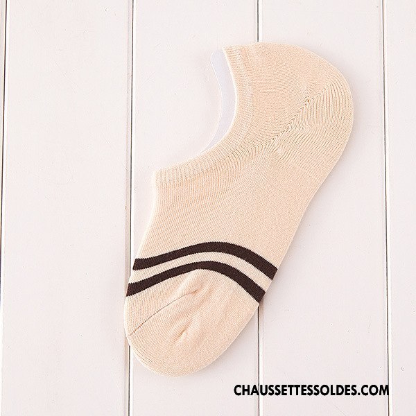 Chaussette Basse Femme Printemps Dame Rayé Mouvement Invisible Le Nouveau Noir