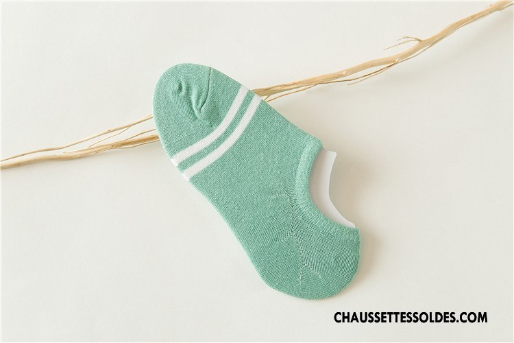 Chaussette Basse Femme Printemps Frais Kaki Matelassé Chaussette Courte Plaine
