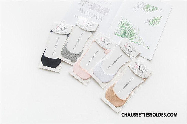 Chaussette Basse Femme Printemps Nouvelles Arrivées Été Silicone Coton Dame Rose