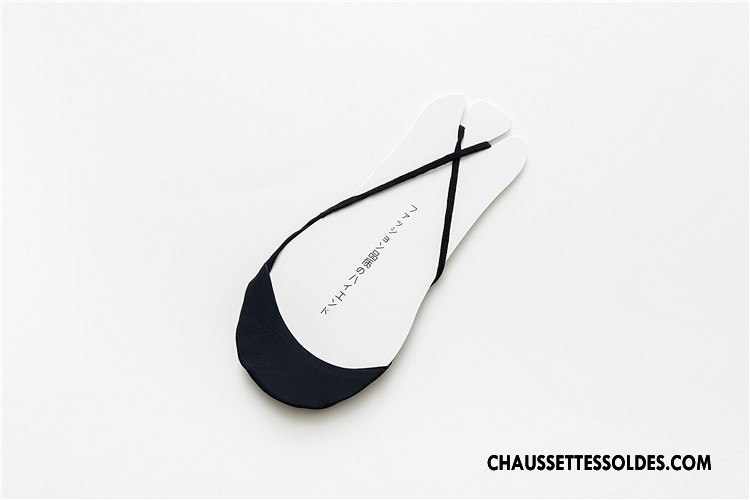 Chaussette Basse Femme Printemps Soie De Glace Invisible Pas De Traces Dame Bretelle Noir