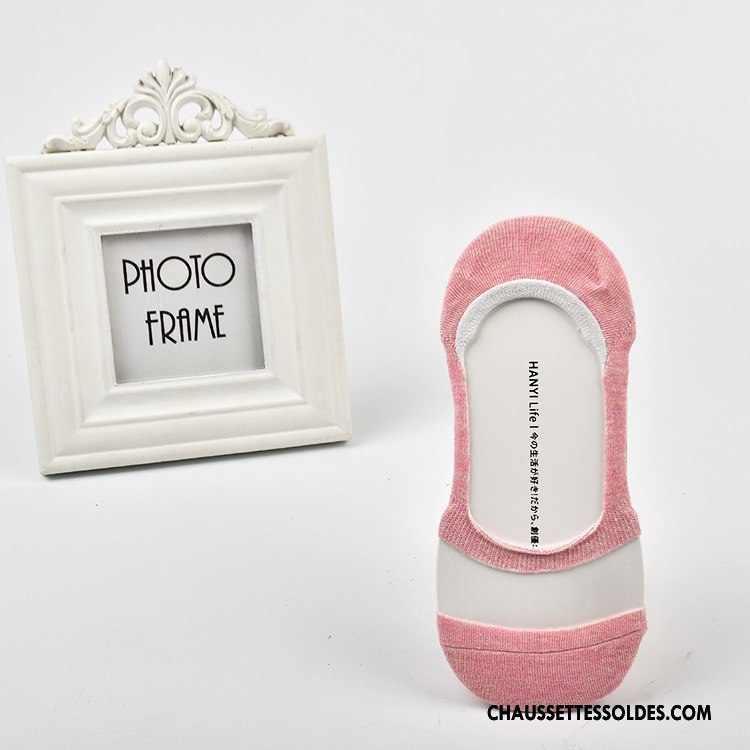 Chaussette Basse Femme Printemps Soie De Glace Respirant Été Mode Invisible Couleurs Mixtes Vert Clair