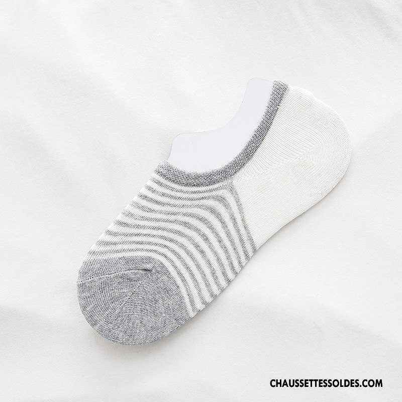Chaussette Basse Femme Printemps Été Rayé Invisible Le Nouveau Casual Rose