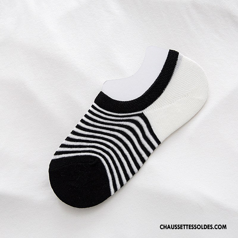 Chaussette Basse Femme Printemps Été Rayé Invisible Le Nouveau Casual Rose