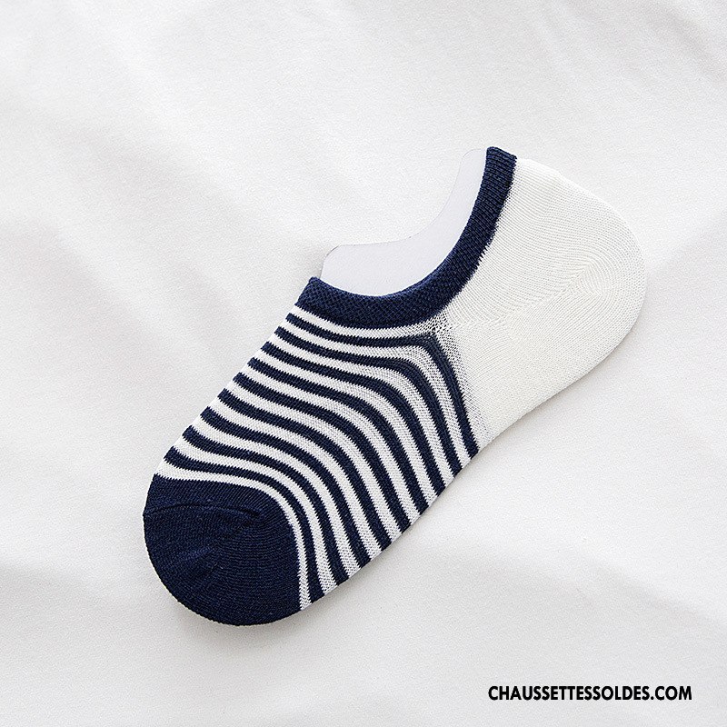 Chaussette Basse Femme Printemps Été Rayé Invisible Le Nouveau Casual Rose