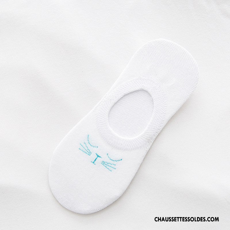Chaussette Basse Femme Printemps Œil Dame Chaussettes En Coton Chat Invisible Bleu Clair