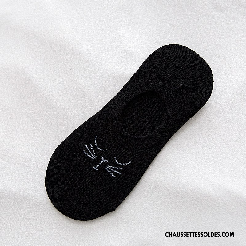 Chaussette Basse Femme Printemps Œil Dame Chaussettes En Coton Chat Invisible Bleu Clair