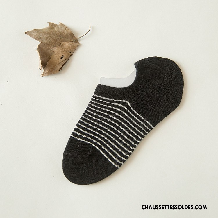 Chaussette Basse Femme Rayé 100% Coton Chaussette Courte Printemps Été Frais