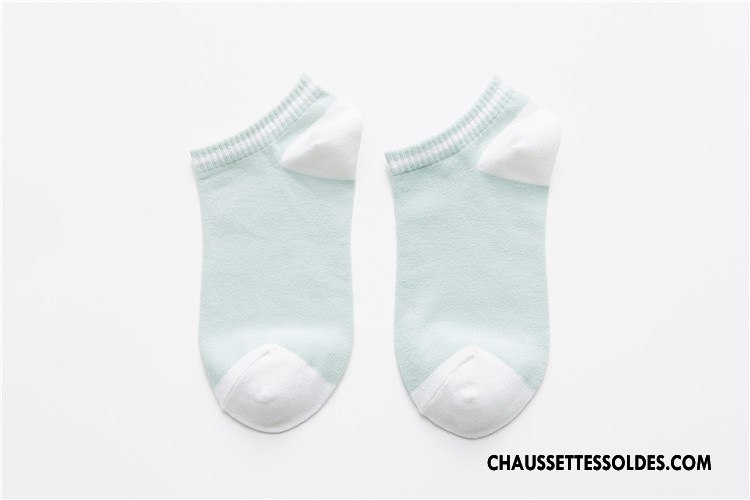 Chaussette Basse Femme Rayé Coton Bio 100% Coton Chaussette Basse Coupée Printemps Été Couleurs De Bonbons Pure Rose
