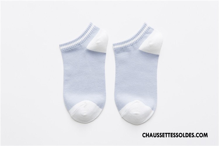 Chaussette Basse Femme Rayé Coton Bio 100% Coton Chaussette Basse Coupée Printemps Été Couleurs De Bonbons Pure Rose