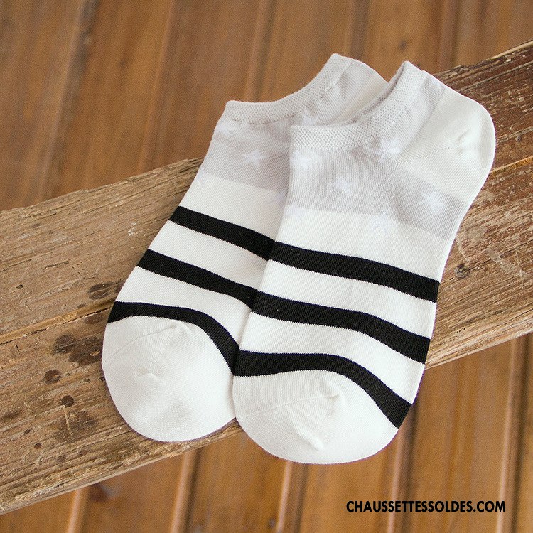 Chaussette Basse Femme Rayé Dame 100% Coton L'automne Chaussette Courte Chaussette Basse Coupée Rose