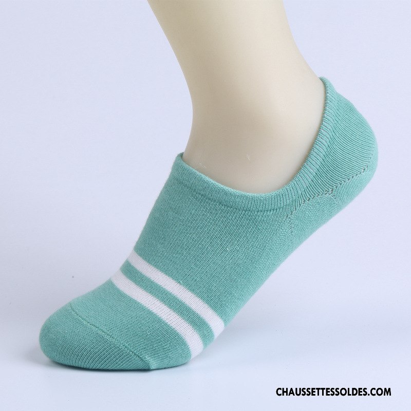 Chaussette Basse Femme Rayé Légère Nouvelles Arrivées Invisible Printemps Chaussette Courte Rose Clair