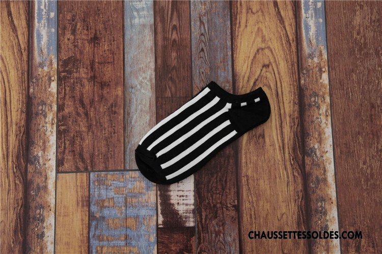 Chaussette Basse Femme Rayé Personnalité Style Chaud Tendance Lovers Chaussettes En Coton Rouge